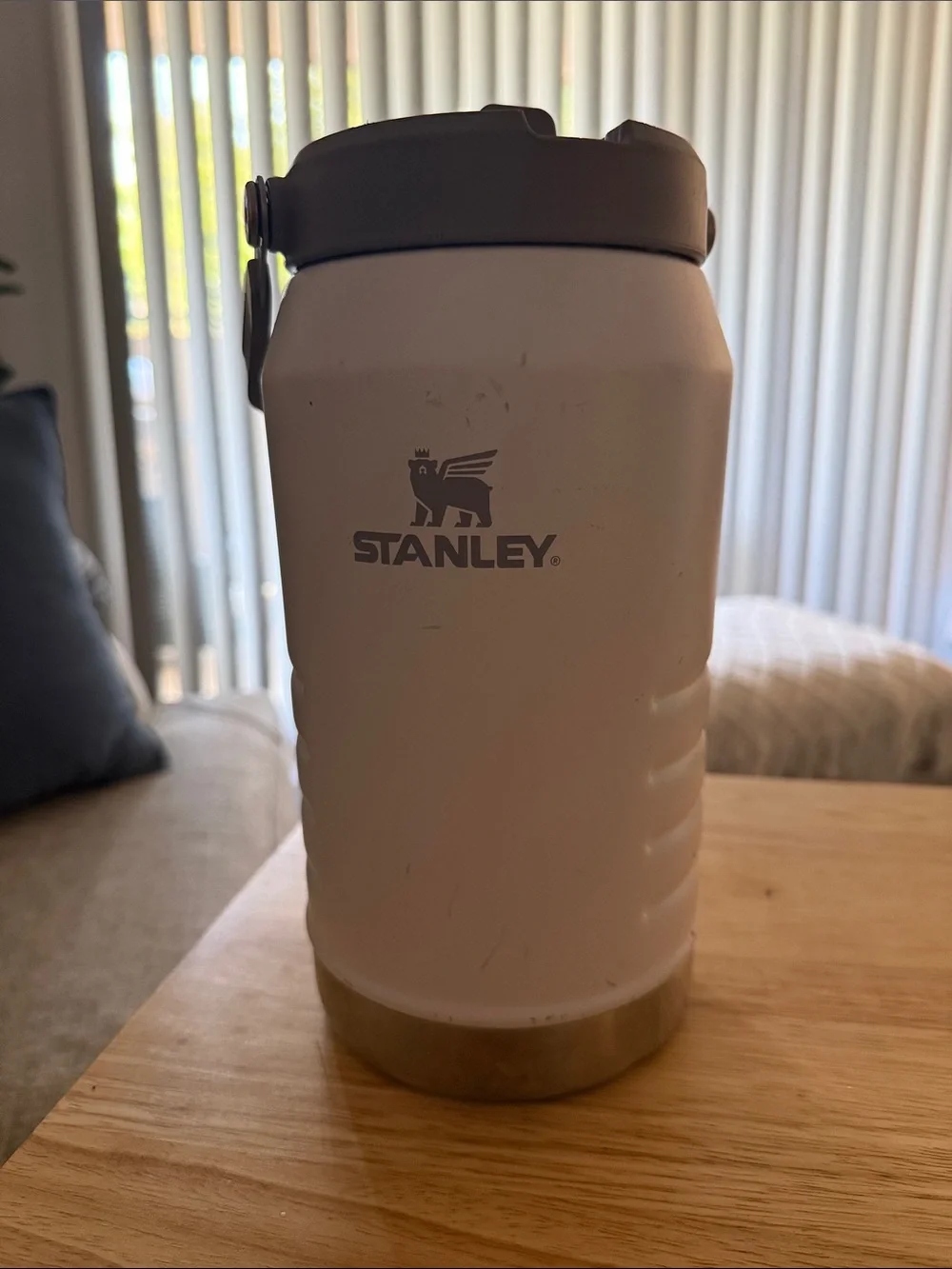 Stanley White with Gray Lid and Silver Base- 64 oz straw jug. - Picture 2 of 7